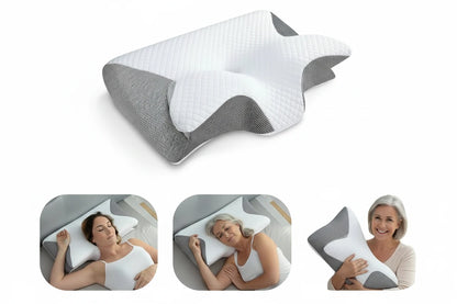 1pc Memory Foam Cervical Pillow, 2 in 1 Ergonomic Contour Orthopedic Pillow for Neck Pain, Contoured Support Pillows,Neck Pillow