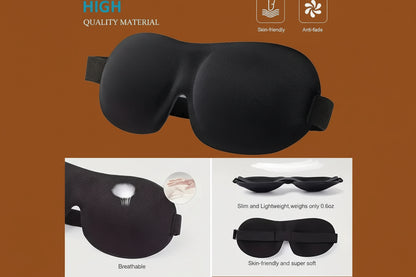3D Contoured Sleep Mask Unisex Light Blocking Soft Eye Patch Breathable Skin-Friendly Sleeping Eye Mask For Nap Travel Yoga