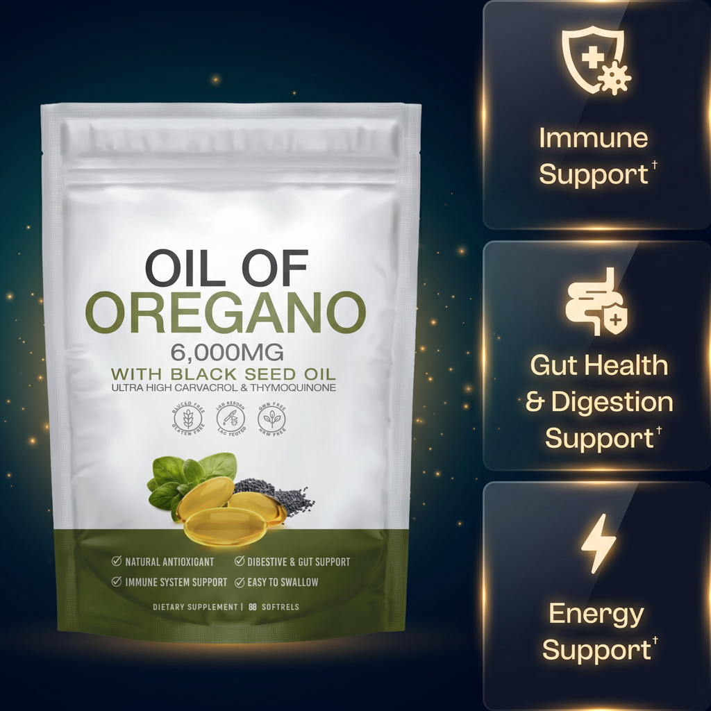 Oil of Oregano Softgels — 6,000mg with Black Seed Oil